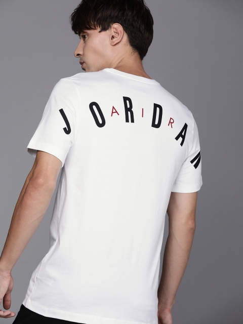 

Nike Men White & Black Printed Pure Cotton T-shirt