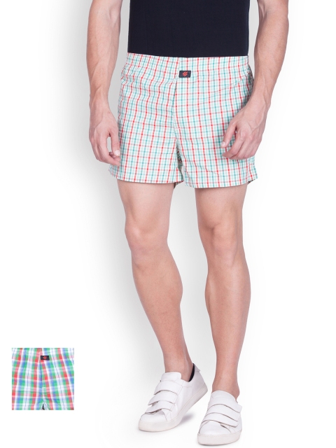 

ONN Men Pack of 2 Checked Boxers ONN_ITALIA_NP969_PR1_PR3, Sea green