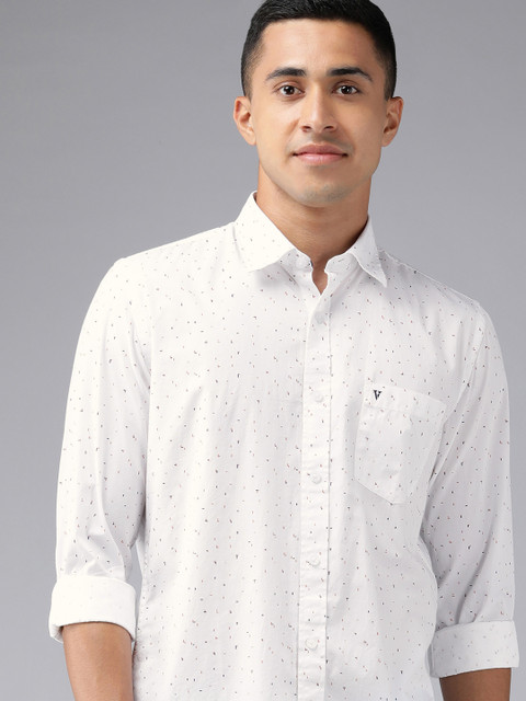 

Van Heusen Sport Men White Slim Fit Micro Ditsy Printed Pure Cotton Casual Shirt