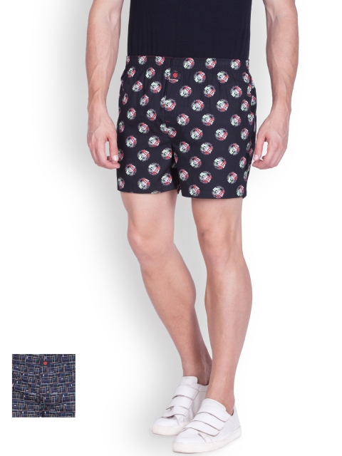 

ONN Men Pack of 2 Navy Printed Boxers ONN_ITALIA_NP969_PR2_PR4, Navy blue