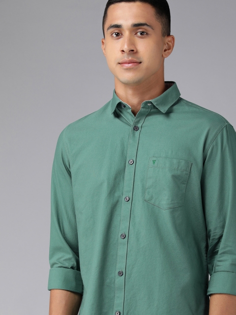 

Van Heusen Sport Men Green Solid Slim Fit Pure Cotton Casual Shirt