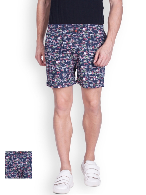 

ONN Men Pack of 2 Navy Printed Boxers ONN_ITALIA_NP969_PR5_PR6, Navy blue