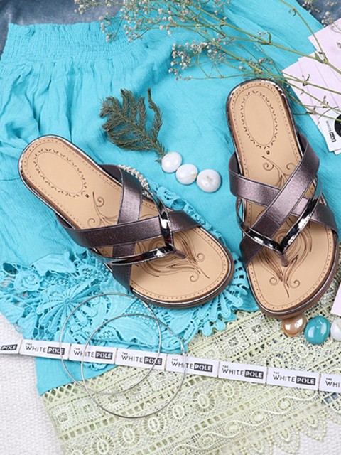 

THE WHITE POLE Women Grey Open Toe Flats