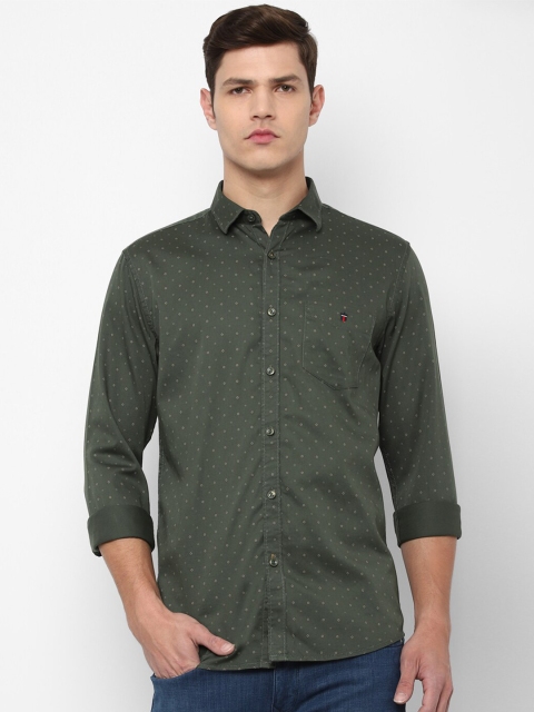 

Louis Philippe Sport Men Olive Green Slim Fit Printed Casual Shirt
