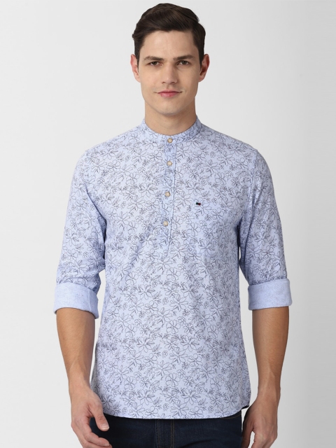 

Peter England Casuals Men Blue Slim Fit Floral Printed Casual Shirt