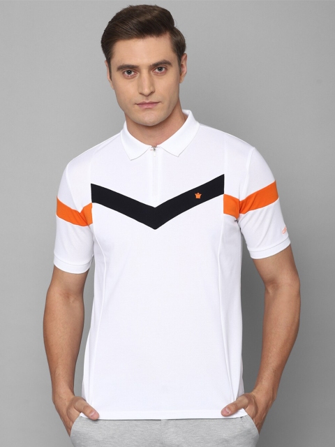 

Louis Philippe Men White Polo Collar Applique T-shirt