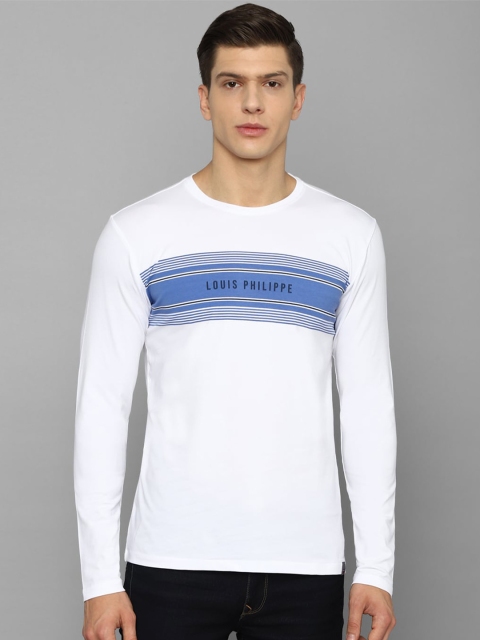 

Louis Philippe Sport Men White Typography Printed Raw Edge Slim Fit T-shirt