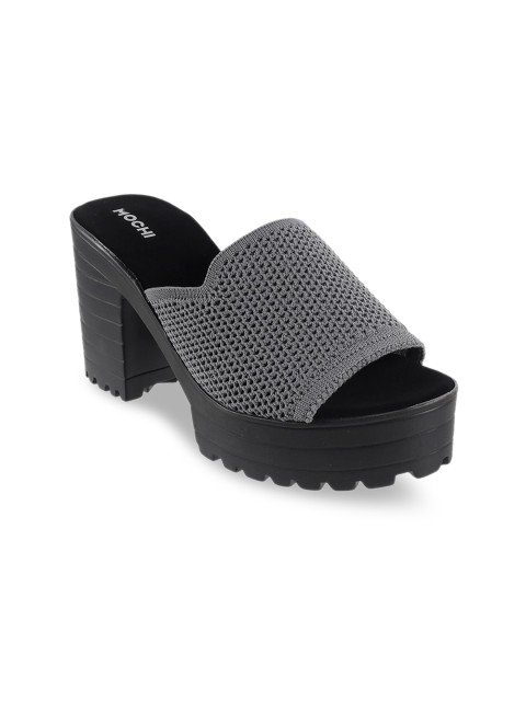 

Mochi Women Grey Open Toe Flats