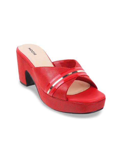 

Mochi Women Red Open Toe Flats
