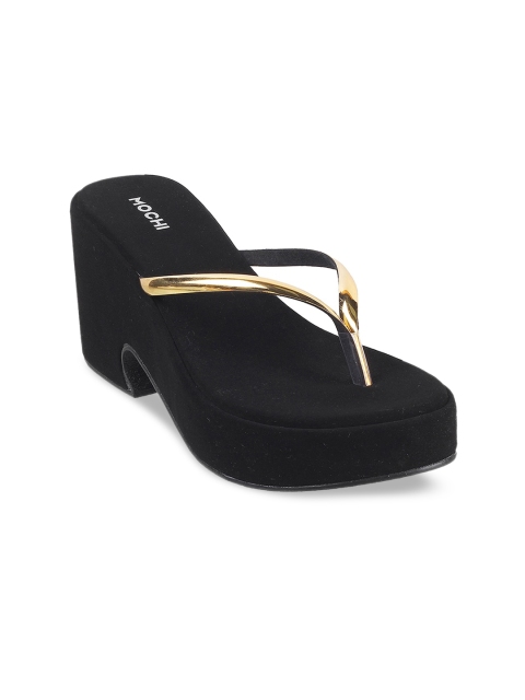 

Mochi Women Gold-Toned T-Strap Flats