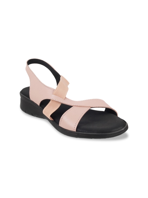 

Mochi Women Pink Colourblocked Open Toe Flats with Buckles