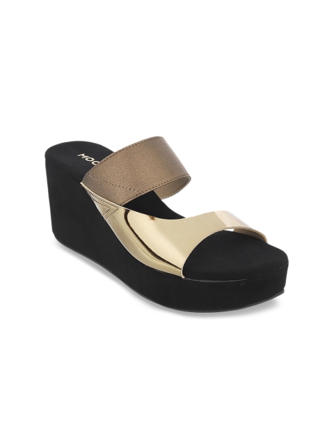 

Mochi Women Gold-Toned Open Toe Flats