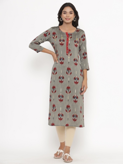 

PK Fashions Women Grey Printed Kurta