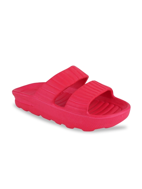 

Shoetopia Women Red Solid Synthetic Sliders