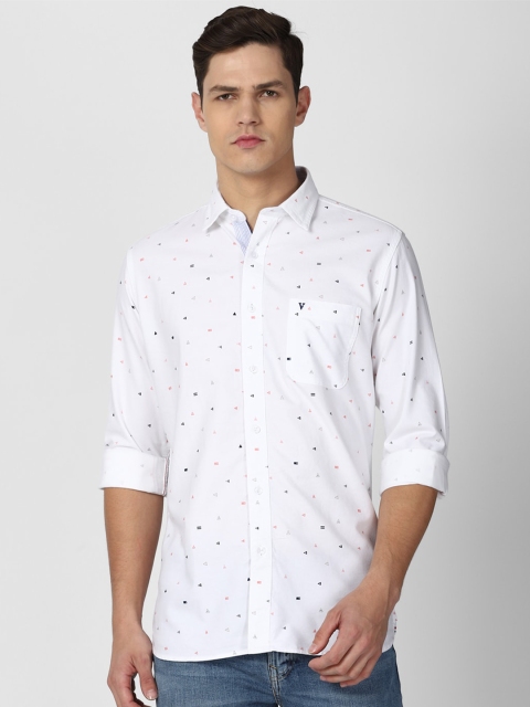 

Van Heusen Sport Men White Slim Fit Micro ditsy Printed Casual Shirt