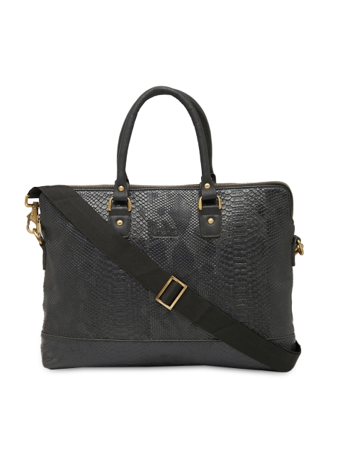 

BagsRus Unisex Black Faux Leather Textured Laptop Bag
