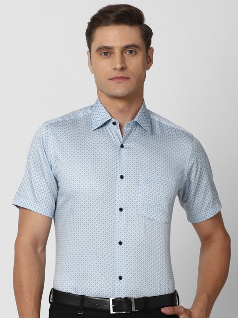 

Van Heusen Men Blue Printed Formal Shirt