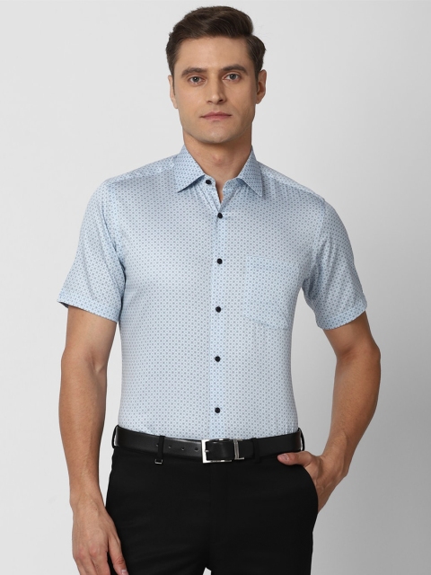 

Van Heusen Men Blue Printed Formal Shirt