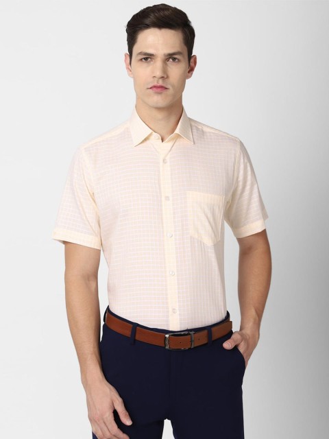 

Van Heusen Men Beige Checked Formal Shirt