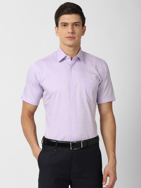 

Van Heusen Men Purple Checked Formal Shirt