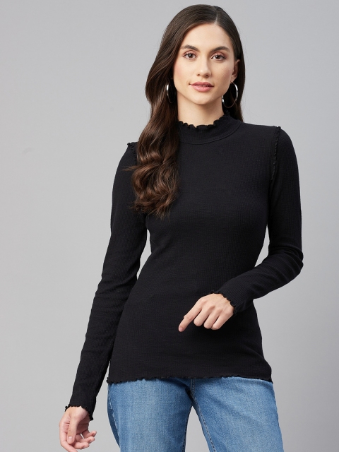 

Marks & Spencer Black Solid Top with Lettuce Edge