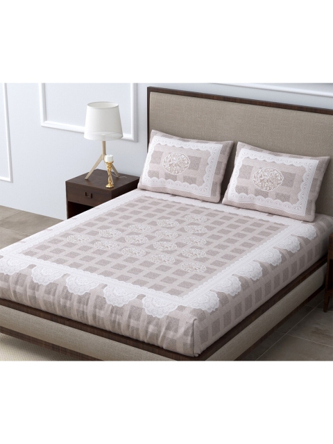 

Aura Pink & White Floral 180 TC Queen Bedsheet with 2 Pillow Covers