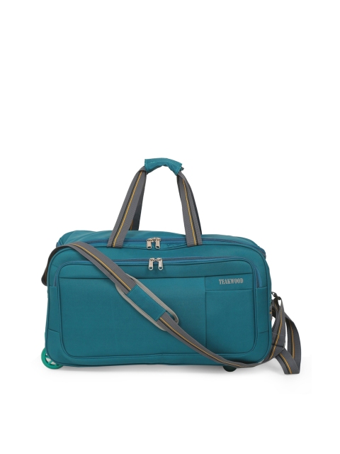 

Teakwood Leathers Teal Green Solid Soft Sided Leather Large Duffle Bag