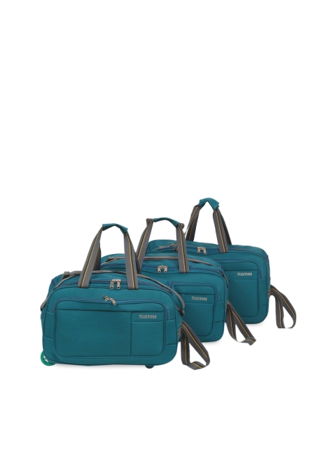 

Teakwood Leathers Set Of 3 Teal Green Leather Soft Sided Duffle Bag