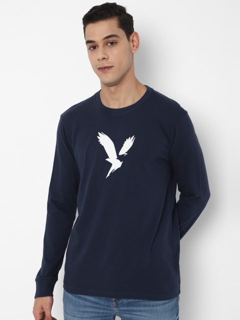 

AMERICAN EAGLE OUTFITTERS Men Blue Printed Applique T-shirt
