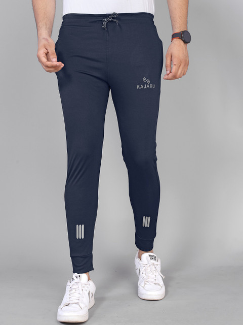 

KAJARU Men Navy Blue Solid Track Pants