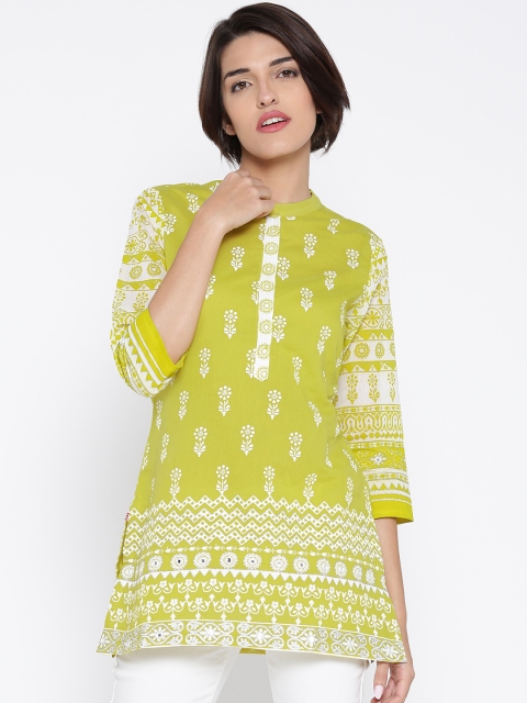 

Biba Lime Green Printed Kurti