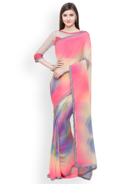 

Shaily Pink & Blue Pure Georgette Saree