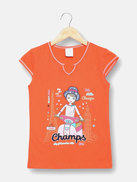 

V2 Value & Variety Orange Print Top