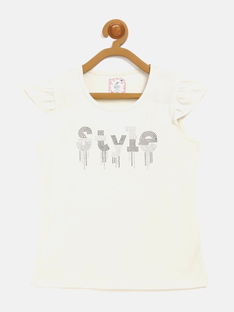 

V2 Value & Variety Girls Cream-Coloured Cotton Top