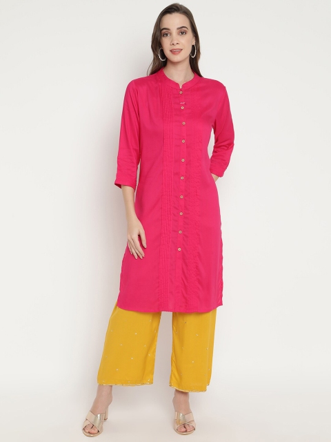 

V2 Value & Variety Women Pink Straight Kurta