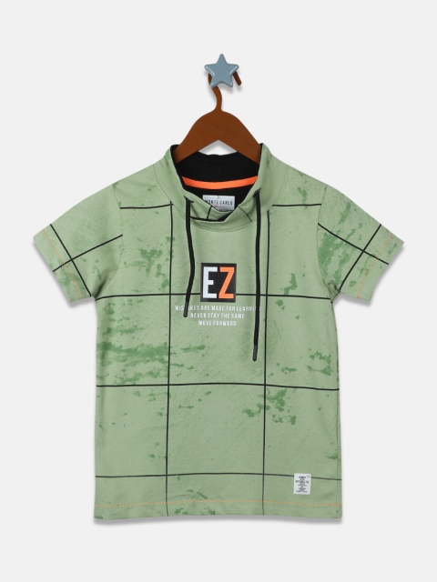 

Monte Carlo Boys Green Checked High Neck T-shirt