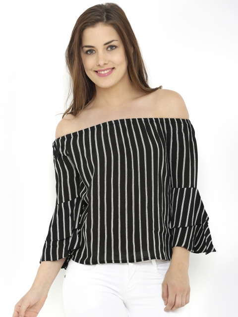 

20Dresses Women Black & White Striped Bardot Top
