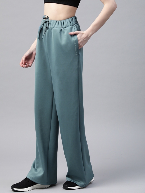 

Marks & Spencer Women Teal Solid Wide Leg Track Pants