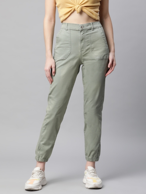 

Marks & Spencer Women Sage Green Slim Fit Solid Joggers