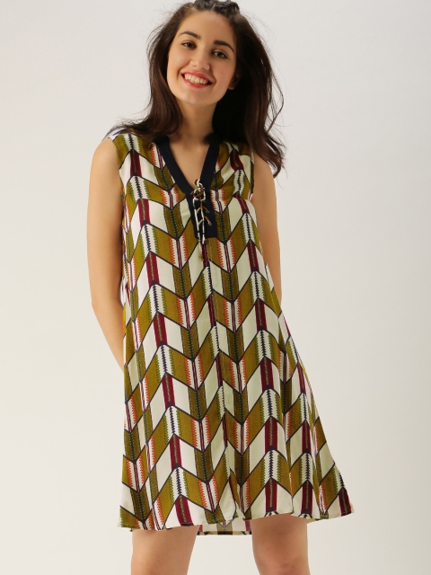 DressBerry Women Multicoloured Printed A-Line Dress available at myntra for Rs.389