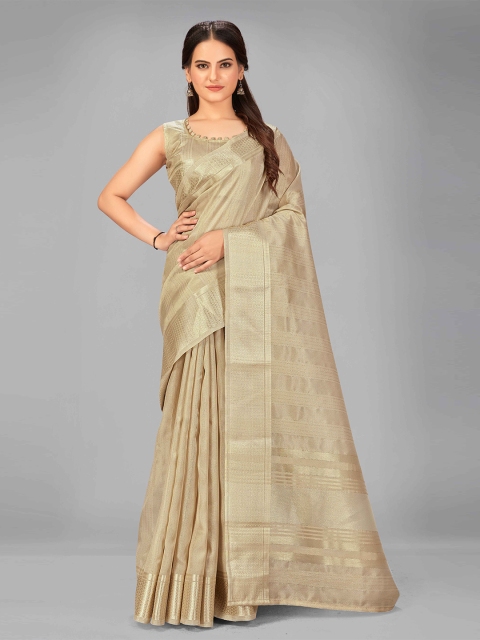 

MANOHARI Women Beige Sarees