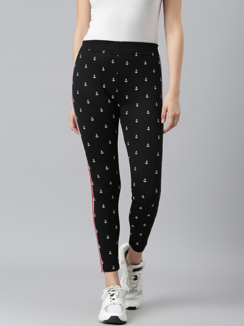 

Aarika Women Black & White Conversational Printed Track Pants
