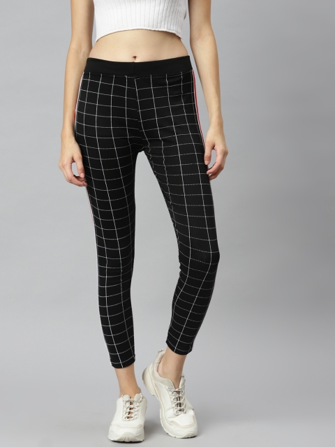 

Aarika Women Black & Red Checked Rapid-Dry Track Pants