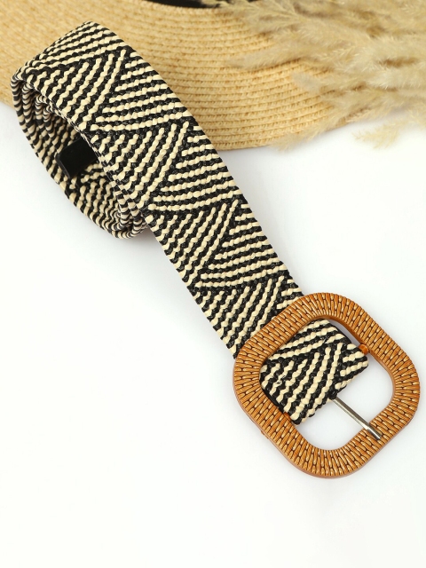 

HAUTE SAUCE by Campus Sutra Women Black Textured Belt