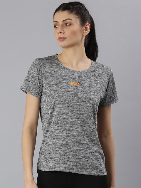 

MKH Women Black Dri-FIT Yoga T-shirt