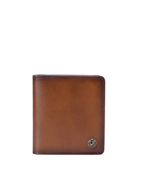 

Da Milano Men Brown Textured Leather Two Fold Wallet