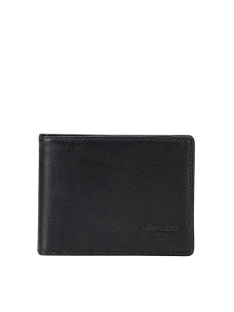 

Da Milano Men Black Textured Leather Two Fold Wallet
