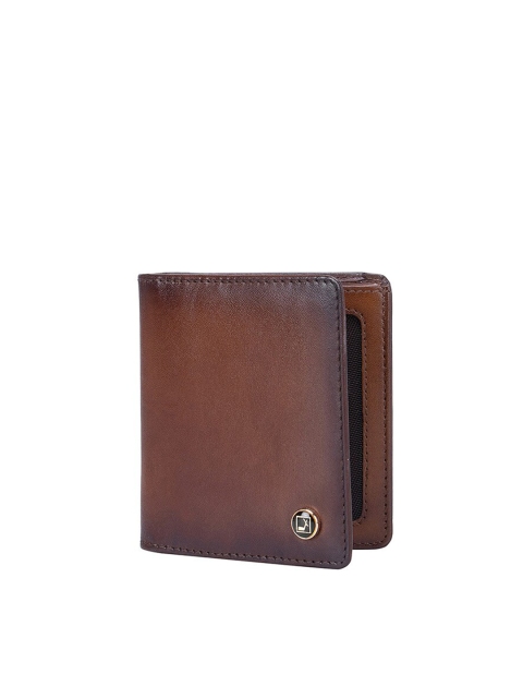 

Da Milano Men Brown Textured Leather Two Fold Wallet