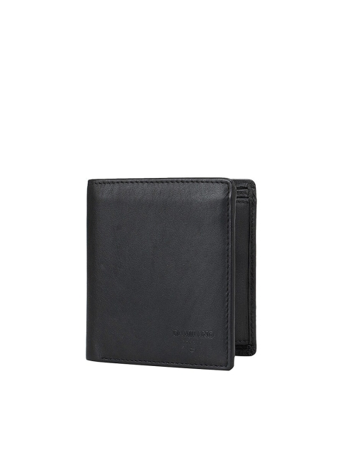 

Da Milano Men Black Textured Leather Two Fold Wallet