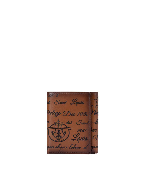 

Da Milano Men Brown Printed Leather Three Fold Wallet